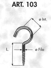 103 - Ganci Curvi - Screw Hooks